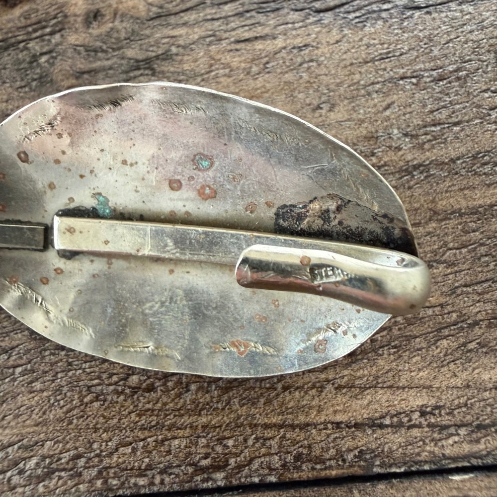 Vintage Sterling Silver Turquoise Coral Concho Link Belt 42" Western Native - Picture 7 of 10